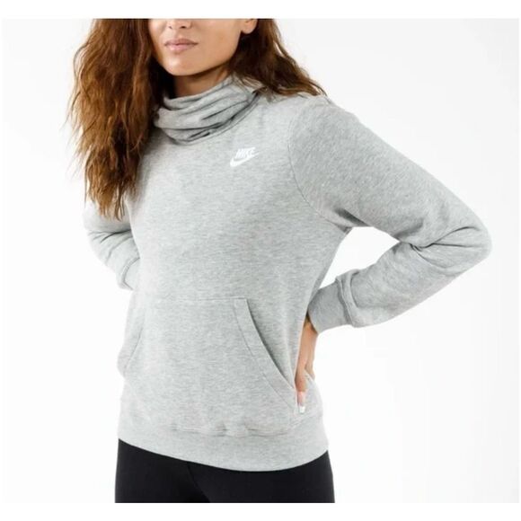 Vintage Nike High Neck Gray Basic Sweatshirt Medium Women's Hoodie Classic Outer - Picture 1 of 4